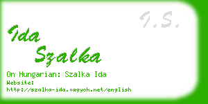 ida szalka business card